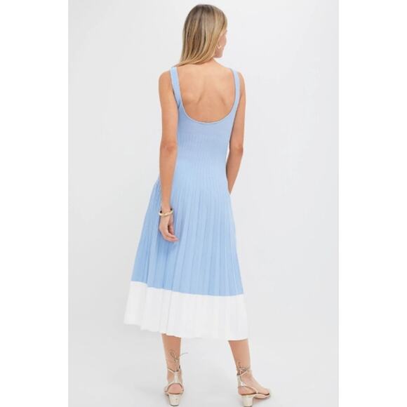 STAUD Clear Blue and White Ellison Dress Size S NWT Retail $295 - Picture 3 of 5